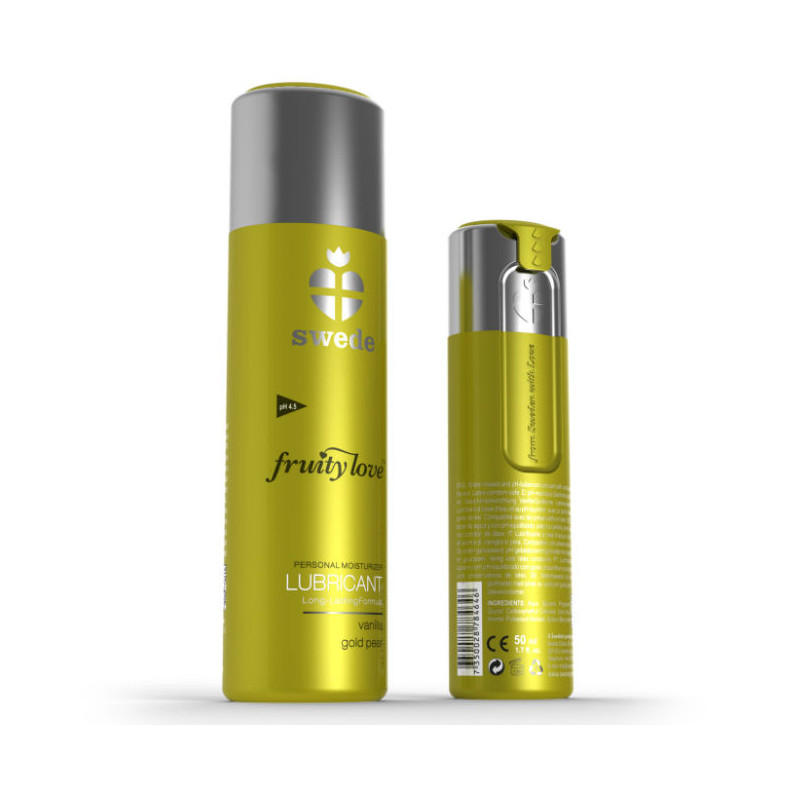 SWEDE - FRUITY LOVE LUBRIFICANTE VANIGLIA GOLD PERA 100 ML SWEDE - FRUITY LOVE LUBRIFICANTE VANIGLIA GOLD PERA 100 ML