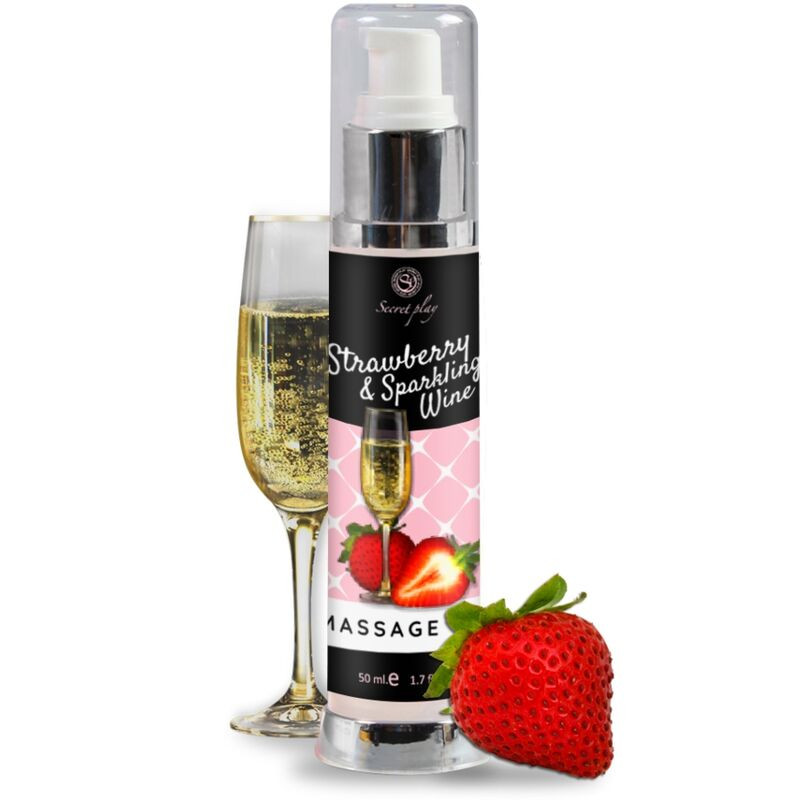 SECRETPLAY - OLIO DA MASSAGGIO ALLA FRAGOLA E VINO SPUMANTE 50 ML SECRETPLAY - OLIO DA MASSAGGIO ALLA FRAGOLA E VINO SPUMANTE 50 ML