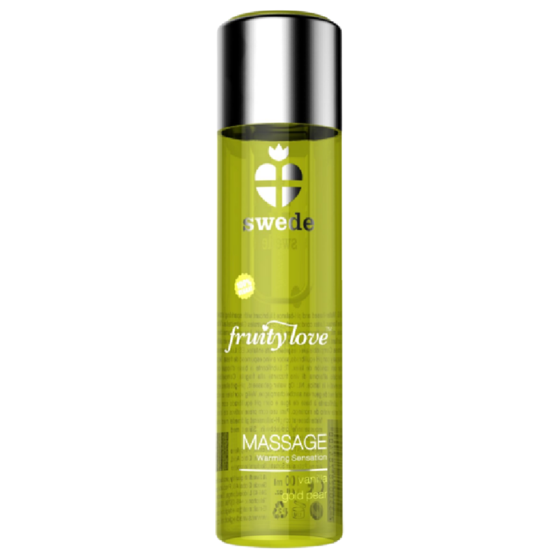 SWEDE - FRUITY LOVE OLIO DA MASSAGGIO EFFETTO RISCALDANTE VANIGLIA E PERA ORO 120 ML SWEDE - FRUITY LOVE OLIO DA MASSAGGIO EFFETTO RISCALDANTE VANIGLIA E PERA ORO 120 ML