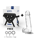X RAY - IMBRACATURA + CAZZO TRASPARENTE CON SFERE 20 CM -O- 4.5 CM X RAY - IMBRACATURA + CAZZO TRASPARENTE CON SFERE 20 CM -O- 4.5 CM