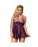 SUBBLIME - BABYDOLL CON FIOCCO E DETTAGLI LUCIDI VIOLA L / XL SUBBLIME - BABYDOLL CON FIOCCO E DETTAGLI LUCIDI VIOLA L / XL