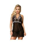 SUBBLIME - BABYDOLL LACCI FLOREALI BIANCHI NERO L / XL SUBBLIME - BABYDOLL LACCI FLOREALI BIANCHI NERO L / XL