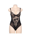 SUBBLIME - QUEEN PLUS PIZZO FLOREALE E TEDDY NERO CON FRANGE SUBBLIME - QUEEN PLUS PIZZO FLOREALE E TEDDY NERO CON FRANGE