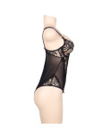 SUBBLIME - QUEEN PLUS PIZZO FLOREALE E TEDDY NERO CON FRANGE SUBBLIME - QUEEN PLUS PIZZO FLOREALE E TEDDY NERO CON FRANGE