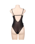 SUBBLIME - QUEEN PLUS PIZZO FLOREALE E TEDDY NERO CON FRANGE SUBBLIME - QUEEN PLUS PIZZO FLOREALE E TEDDY NERO CON FRANGE