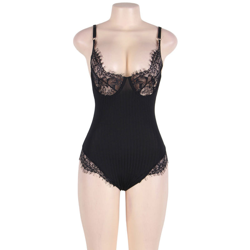 SUBBLIME - QUEEN PLUS TEDDY CON TRASPARENTI E FRANGE NERE SUBBLIME - QUEEN PLUS TEDDY CON TRASPARENTI E FRANGE NERE