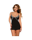 QUEEN LINGERIE - CHEMISE RICAMO FLOREALE NERO L/XL QUEEN LINGERIE - CHEMISE RICAMO FLOREALE NERO L/XL