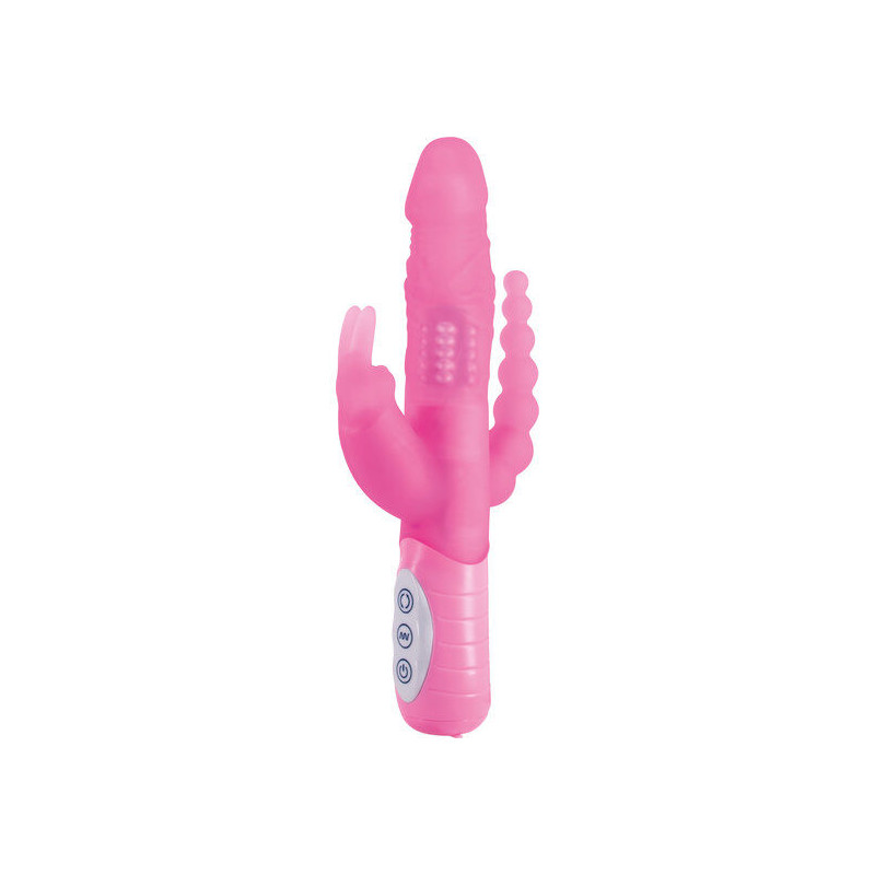SEVEN CREATIONS - E RABBIT SLIMINE TRIPLE PLAY VIBRATORE TRIPLA STIMOLAZIONE ROSA