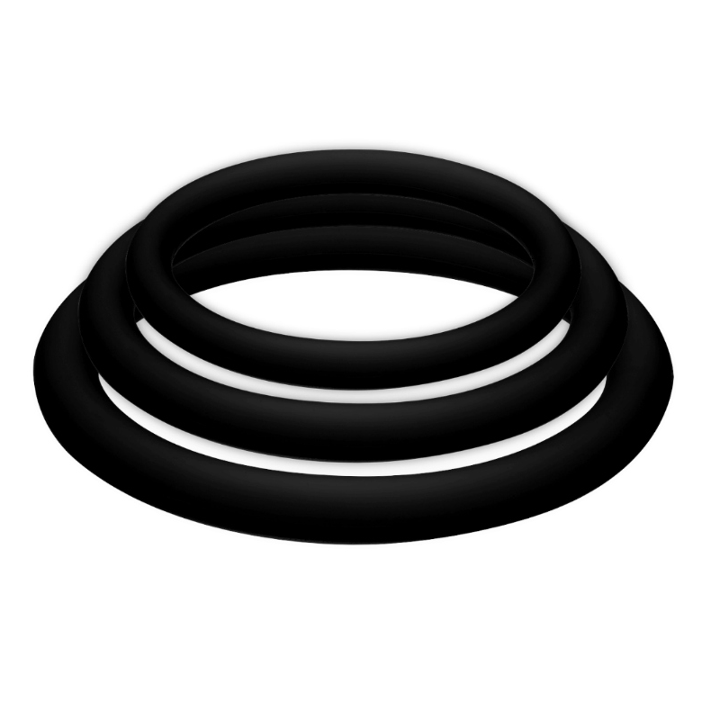 JOYDIVISION POTENZDUO - PLUS SET 3 ANELLI NERO - S, M, L JOYDIVISION POTENZDUO - PLUS SET 3 ANELLI NERO - S, M, L