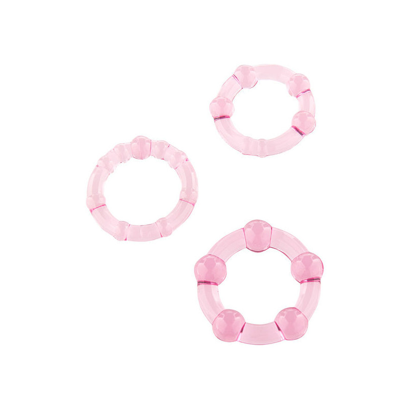 SEVEN CREATIONS - SET DI TRE ANELLI PER PENE ROSA SEVEN CREATIONS - SET DI TRE ANELLI PER PENE ROSA