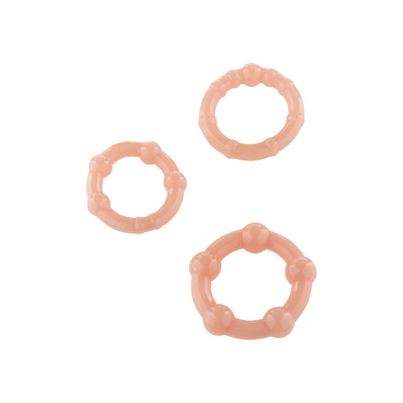 SEVEN CREATIONS - SET DI TRE ANELLI PER PENE IN PELLE SEVEN CREATIONS - SET DI TRE ANELLI PER PENE IN PELLE