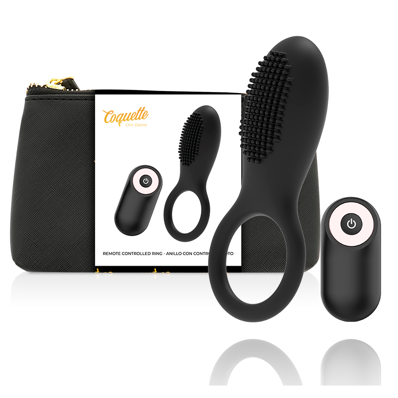 COQUETTE TOYS - COCK RING TELECOMANDO RICARICABILE NERO/ORO COQUETTE TOYS - COCK RING TELECOMANDO RICARICABILE NERO/ORO