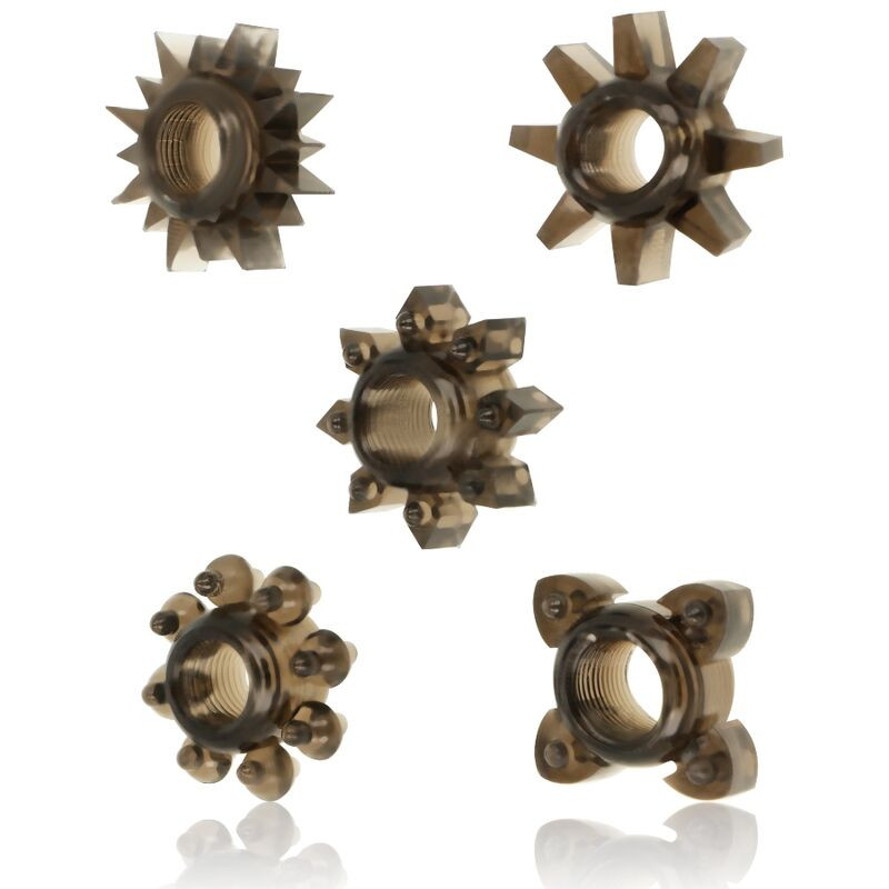 OHMAMA - SET DI 5 ANELLI PER TESTICOLI E PENE IN SILICONE OHMAMA - SET DI 5 ANELLI PER TESTICOLI E PENE IN SILICONE