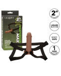 CALIFORNIA EXOTICS - ESTENSIONE REALE PERFORMANCE MAXX CON IMBRACATURA IN PELLE MARRONE CALIFORNIA EXOTICS - ESTENSIONE REALE PERFORMANCE MAXX CON IMBRACATURA IN PELLE MARRONE