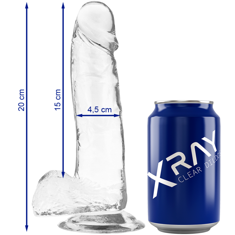 X RAY - CAZZO TRASPARENTE CON SFERE 20 CM -O- 4.5 CM X RAY - CAZZO TRASPARENTE CON SFERE 20 CM -O- 4.5 CM