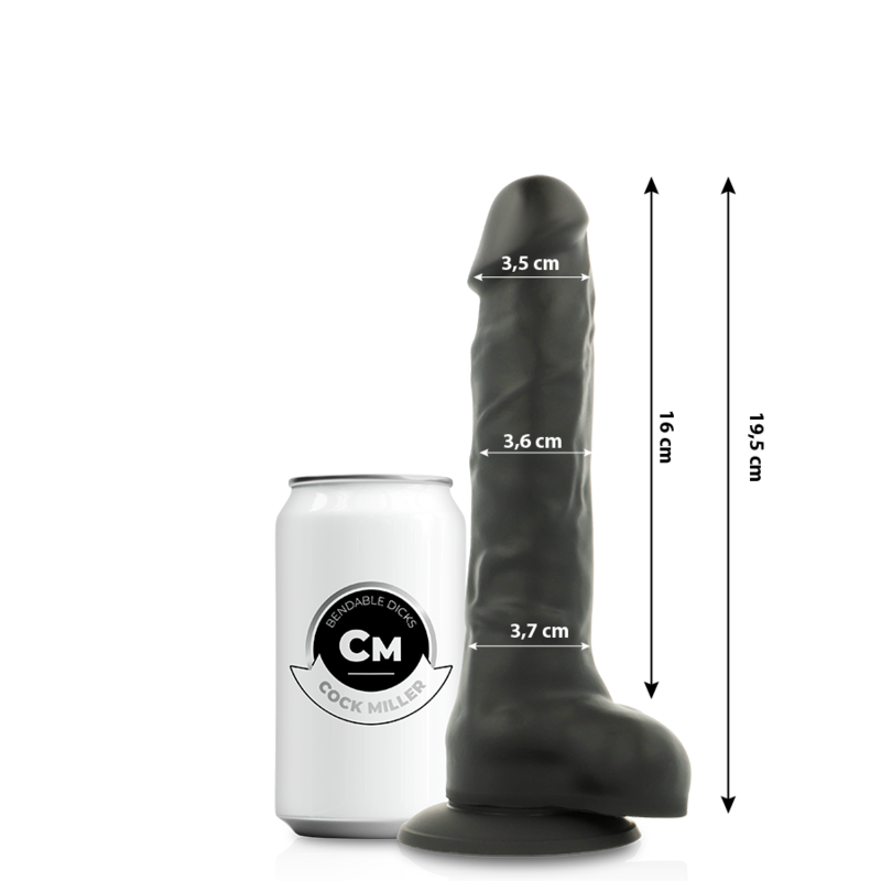 COCK MILLER - COCKSIL ARTICOLABILE IN SILICONE DENSIT NERO 19,5 CM COCK MILLER - COCKSIL ARTICOLABILE IN SILICONE DENSIT NERO 19,5 CM
