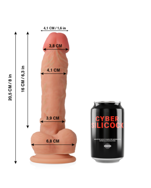 CYBER SILICOCK - DONG IN SILICONE LIQUIDO MORBIDO ULTRA REALISTICO 20.5 CM -O- 4.1 CM
