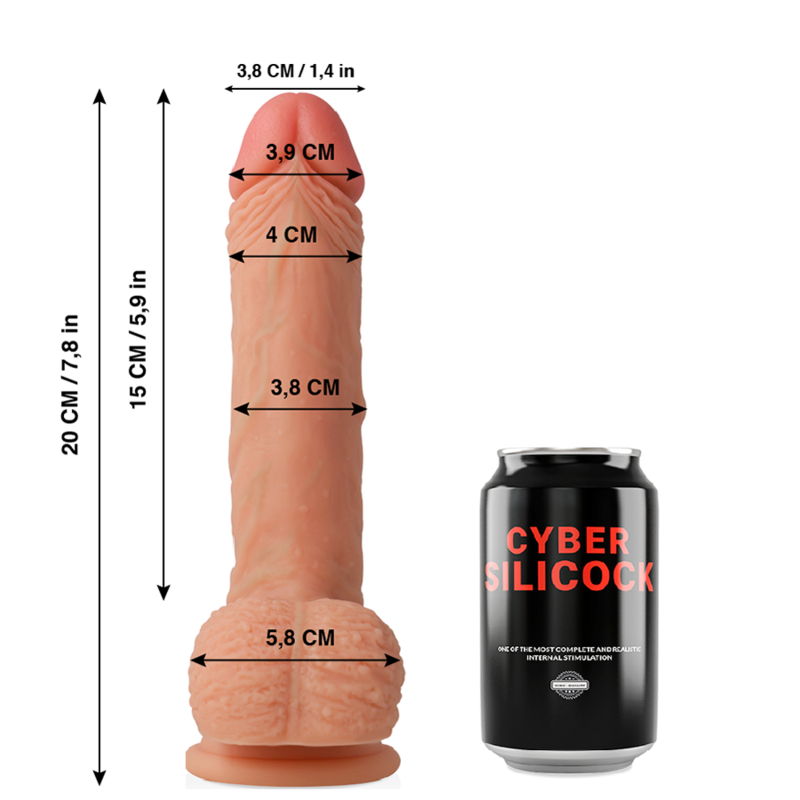 CYBER SILICOCK - SILICONE LIQUIDO MORBIDO ULTRA REALISTICO FREEMAN 20 CM -O- 3.8 CM CYBER SILICOCK - SILICONE LIQUIDO MORBIDO ULTRA REALISTICO FREEMAN 20 CM -O- 3.8 CM
