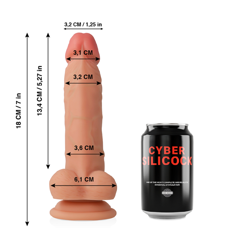 CYBER SILICOCK - JUDE SILICONE LIQUIDO MORBIDO ULTRA REALISTICO 18 CM -O- 3.2 CM CYBER SILICOCK - JUDE SILICONE LIQUIDO MORBIDO ULTRA REALISTICO 18 CM -O- 3.2 CM