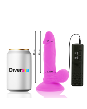 DIVERSIA - DILDO VIBRANTE FLESSIBILE VIOLA 17 CM -O- 3.3 CM