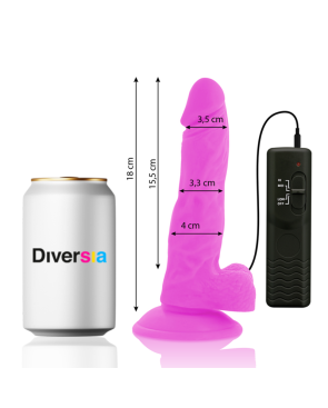 DIVERSIA - DILDO VIBRANTE FLESSIBILE VIOLA 18 CM -O- 4 CM