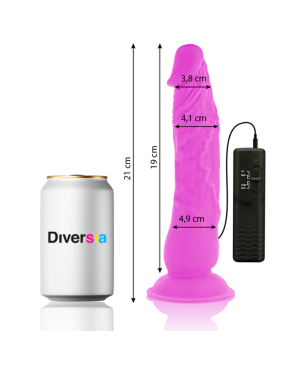 DIVERSIA - DILDO VIBRANTE FLESSIBILE VIOLA 21 CM -O- 4.9 CM