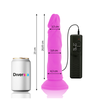 DIVERSIA - DILDO VIBRANTE FLESSIBILE VIOLA 23 CM -O- 4.3 CM