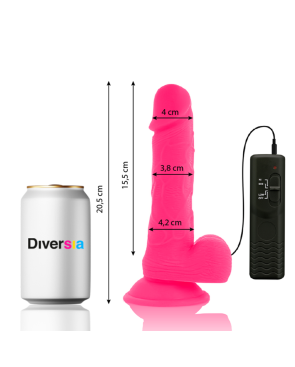 DIVERSIA - DILDO VIBRANTE FLESSIBILE ROSA 20.5 CM -O- 4.2 CM