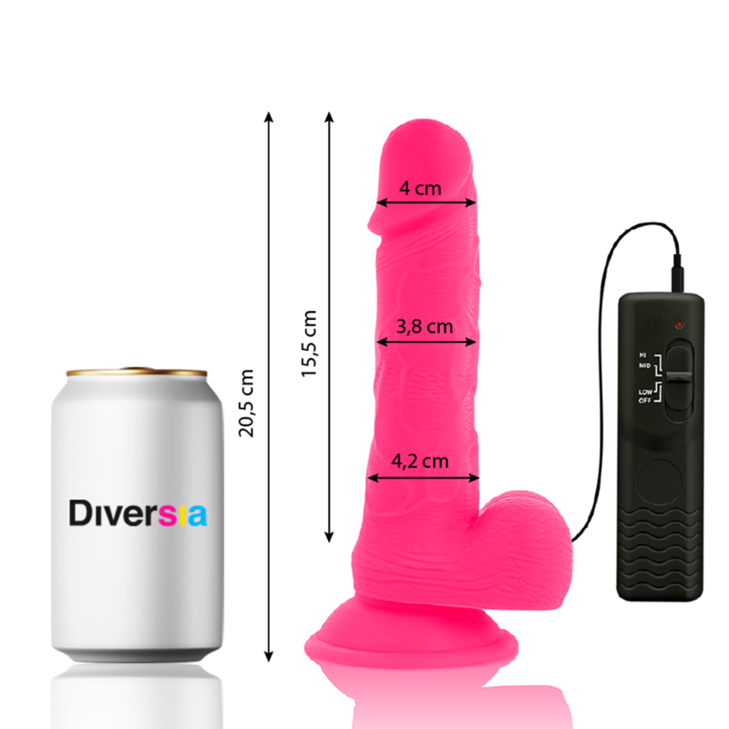DIVERSIA - DILDO VIBRANTE FLESSIBILE ROSA 20.5 CM -O- 4.2 CM DIVERSIA - DILDO VIBRANTE FLESSIBILE ROSA 20.5 CM -O- 4.2 CM
