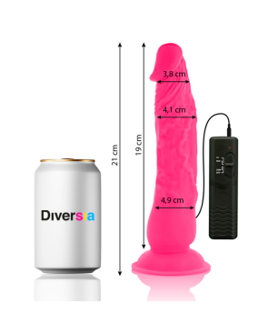 DIVERSIA - DILDO VIBRANTE FLESSIBILE ROSA 21 CM -O- 4.9 CM