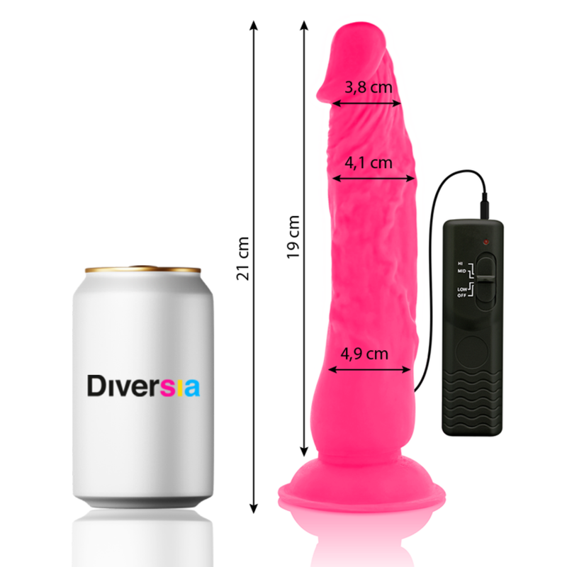 DIVERSIA - DILDO VIBRANTE FLESSIBILE ROSA 21 CM -O- 4.9 CM DIVERSIA - DILDO VIBRANTE FLESSIBILE ROSA 21 CM -O- 4.9 CM