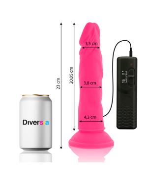 DIVERSIA - DILDO FLESSIBILE CON VIBRAZIONE ROSA 23 CM -O- 4.3 CM