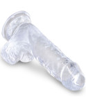 KING COCK - CLEAR PENE REALISTICO CON SFERE 10.1 CM TRASPARENTE KING COCK - CLEAR PENE REALISTICO CON SFERE 10.1 CM TRASPARENTE