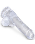 KING COCK - CLEAR PENE REALISTICO CON SFERE 13.5 CM TRASPARENTE KING COCK - CLEAR PENE REALISTICO CON SFERE 13.5 CM TRASPARENTE