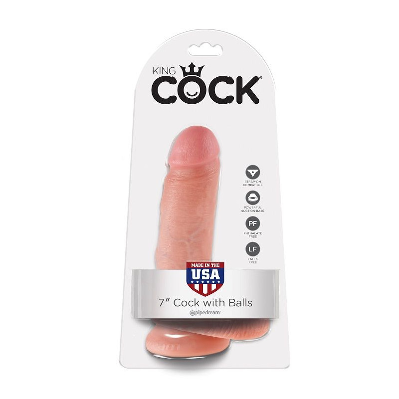 KING COCK - 7 DILDO FLESH CON SFERE 17.8 CM KING COCK - 7 DILDO FLESH CON SFERE 17.8 CM