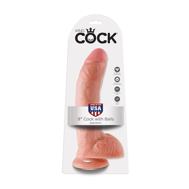 KING COCK - 9 DILDO FLESH CON SFERE 22.9 CM KING COCK - 9 DILDO FLESH CON SFERE 22.9 CM