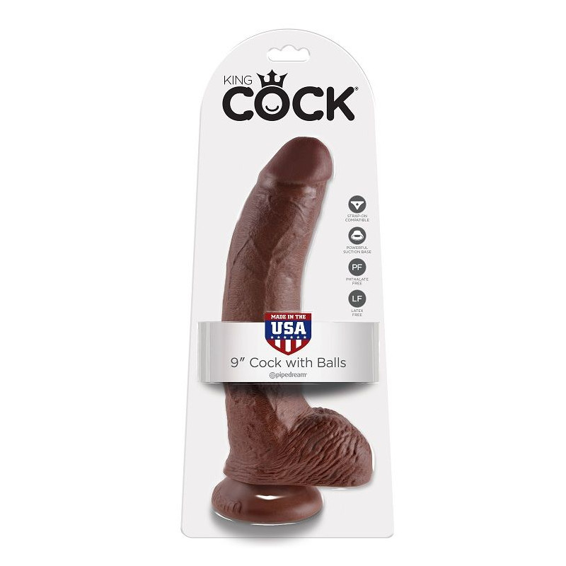 KING COCK - 9 DILDO MARRONE CON SFERE 22.9 CM KING COCK - 9 DILDO MARRONE CON SFERE 22.9 CM