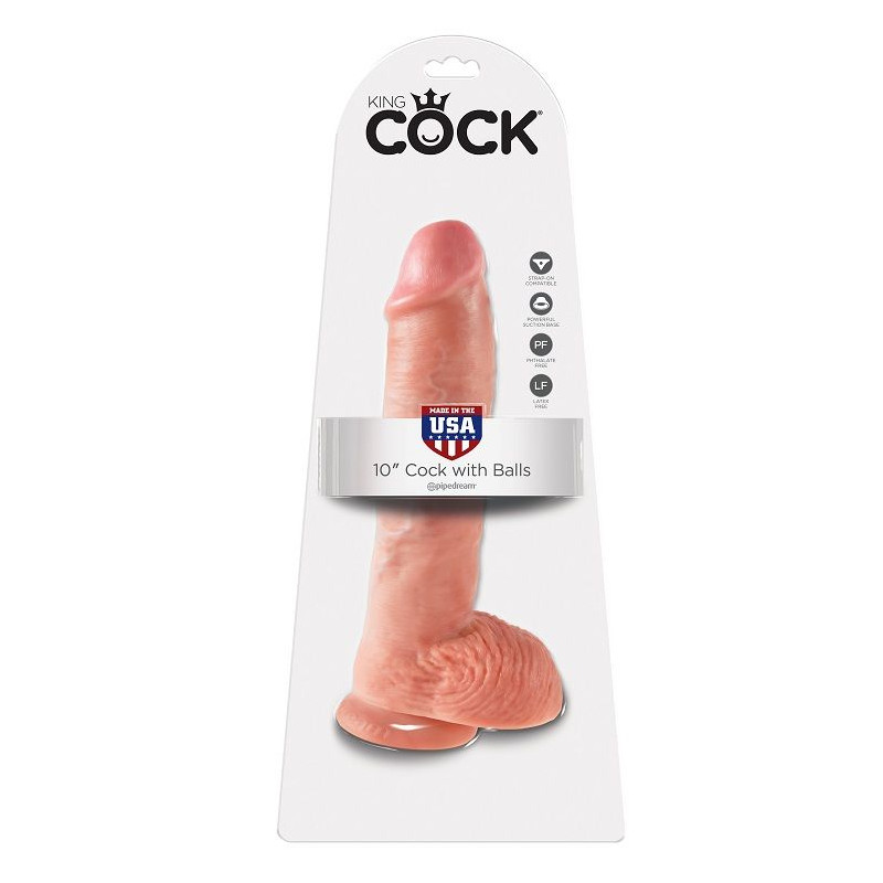 KING COCK - 10 DILDO FLESH CON SFERE 26.5 CM KING COCK - 10 DILDO FLESH CON SFERE 26.5 CM