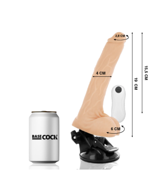 BASECOCK - VIBRATORE REALISTICO TELECOMANDO NERO 19 CM -O- 4 CM