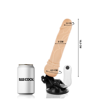 BASECOCK - VIBRATORE REALISTICO TELECOMANDO NERO 19.5 CM -O- 4 CM