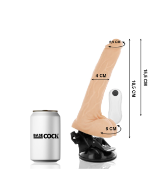 BASECOCK - VIBRATORE ARTICOLABILE TELECOMANDO NERO 18.5 CM -O- 4 CM
