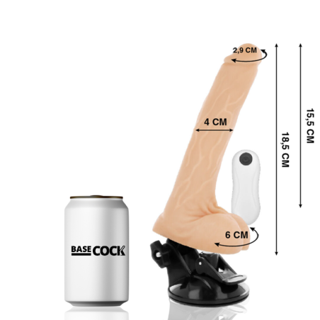 BASECOCK - VIBRATORE ARTICOLABILE TELECOMANDO NERO 18.5 CM -O- 4 CM