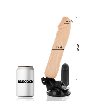BASECOCK - VIBRATORE REALISTICO TELECOMANDO NERO 20 CM -O- 4 CM