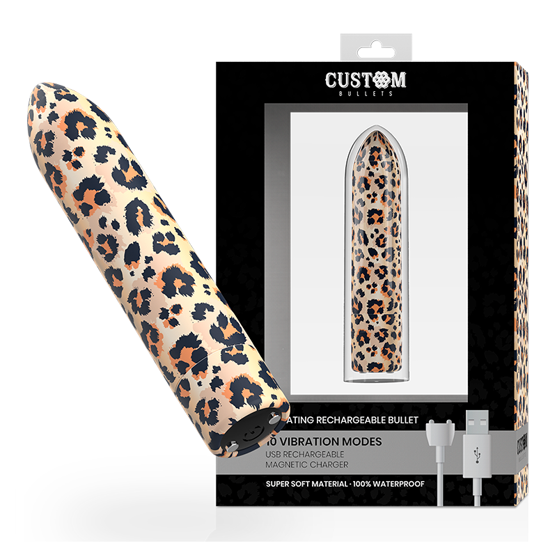 CUSTOM BULLETS - PERSONALIZZATI RICARICABILI LEOPARD 10 INTENSITÀ CUSTOM BULLETS - PERSONALIZZATI RICARICABILI LEOPARD 10 INTENSITÀ