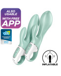 SATISFYER - APP VIBRATORE GONFIABILE CONIGLIO AIR PUMP BUNNY 5+ VERDE SATISFYER - APP VIBRATORE GONFIABILE CONIGLIO AIR PUMP BUNNY 5+ VERDE