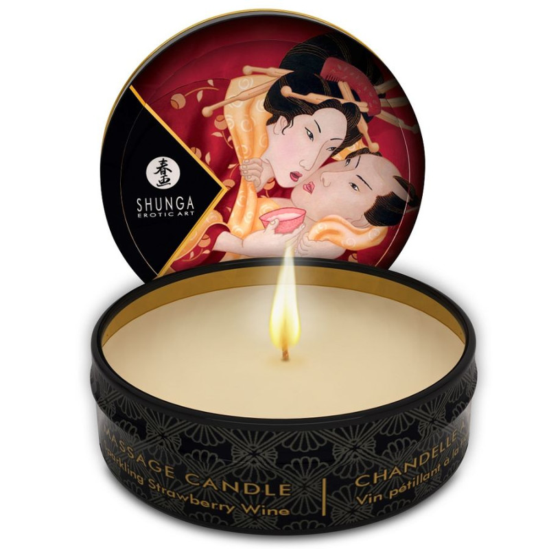 SHUNGA - MINI CARESS BY CANDELIGHT CANDELA DA MASSAGGIO FRAGOLE E CAVA 30 ML SHUNGA - MINI CARESS BY CANDELIGHT CANDELA DA MASSAGGIO FRAGOLE E CAVA 30 ML