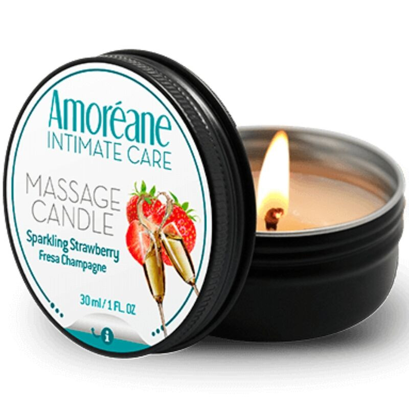 AMOREANE - CANDELA DA MASSAGGIO CHAMPAGNE FRAGOLA 30 ML AMOREANE - CANDELA DA MASSAGGIO CHAMPAGNE FRAGOLA 30 ML