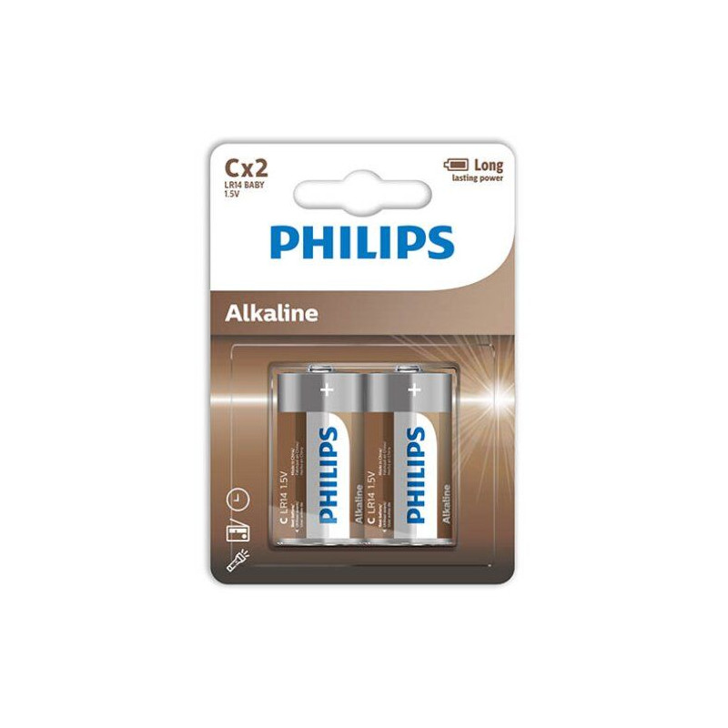 PHILIPS - BATTERIE ALCALINE C LR14 BLISTER*2 PHILIPS - BATTERIE ALCALINE C LR14 BLISTER*2