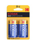 KODAK - BATTERIA ALCALINE MAX D LR20 2 UNITÀ KODAK - BATTERIA ALCALINE MAX D LR20 2 UNITÀ