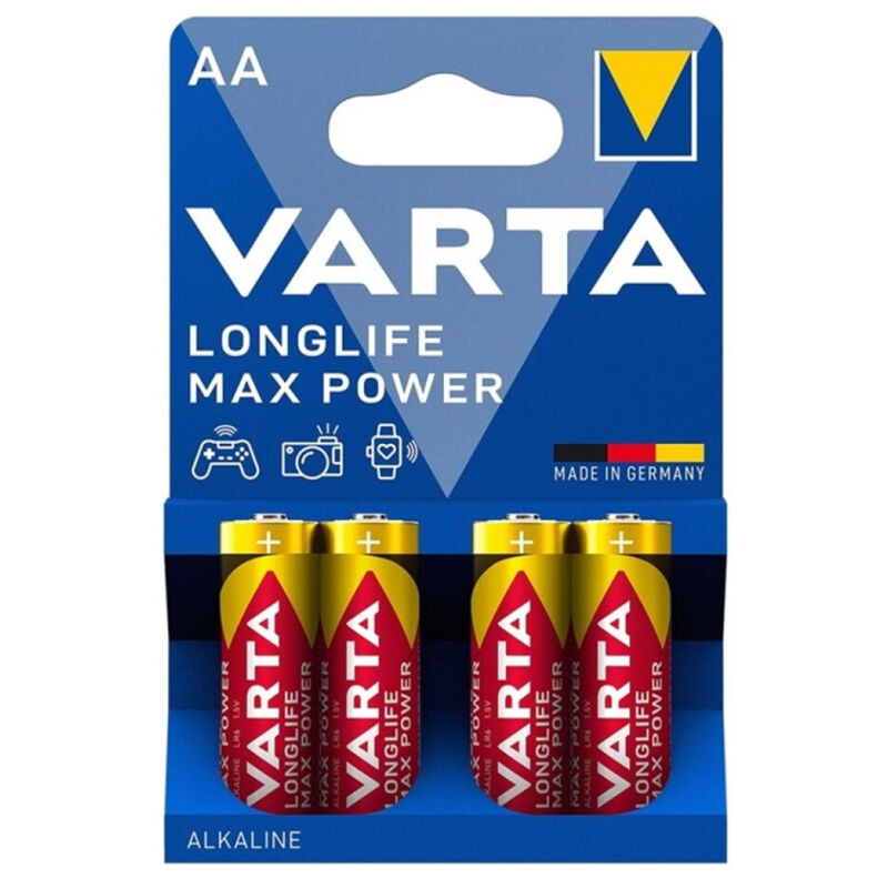 VARTA - BATTERIA ALCALINE MAX POWER AA LR6 4 UNITÀ VARTA - BATTERIA ALCALINE MAX POWER AA LR6 4 UNITÀ